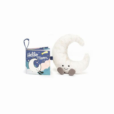 Jellycat Hello Moon Fabric and Amuseables Moon Medium USA | 37254SUXT